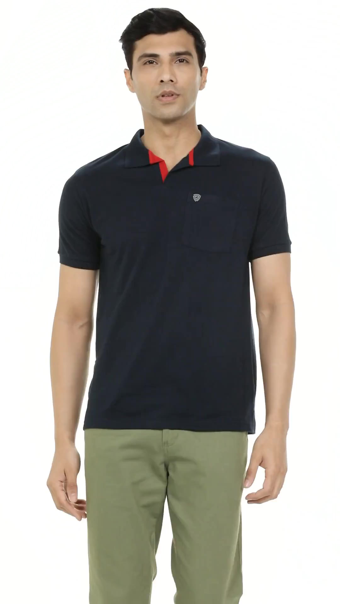Lux Cozi Men's Regular Fit Polo Neck Half Sleeve Solid Casual T
